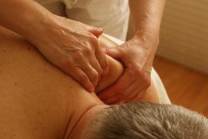 medical massage on a man's back
